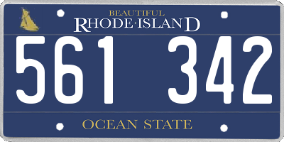 RI license plate 561342