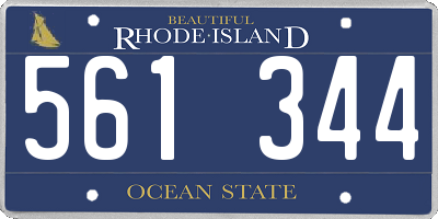RI license plate 561344