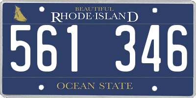 RI license plate 561346