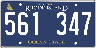 RI license plate 561347
