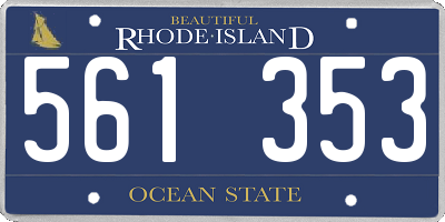 RI license plate 561353