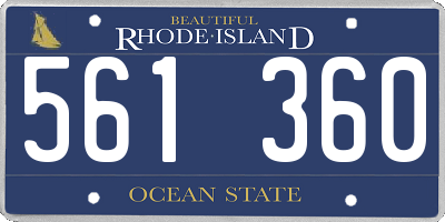 RI license plate 561360