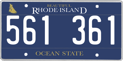 RI license plate 561361