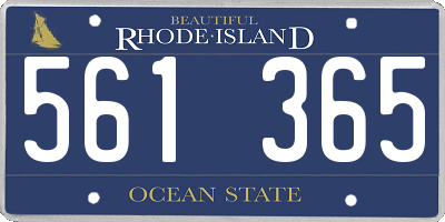 RI license plate 561365
