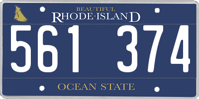 RI license plate 561374