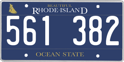 RI license plate 561382