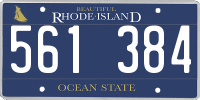 RI license plate 561384