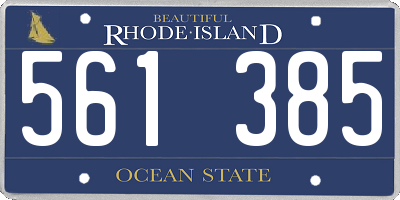 RI license plate 561385