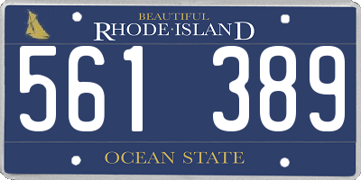 RI license plate 561389