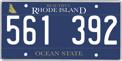 RI license plate 561392