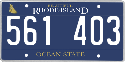 RI license plate 561403