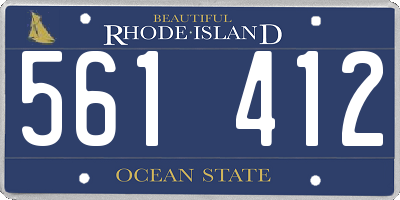 RI license plate 561412