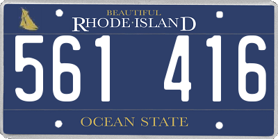 RI license plate 561416