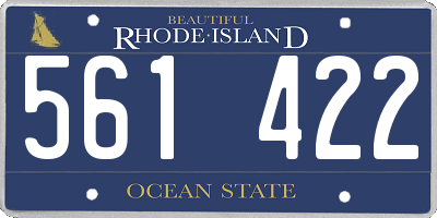 RI license plate 561422