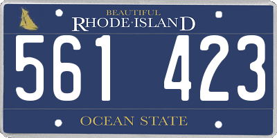 RI license plate 561423