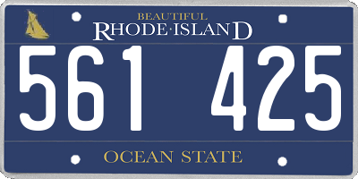 RI license plate 561425