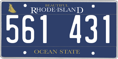 RI license plate 561431