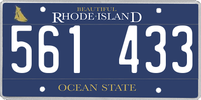 RI license plate 561433