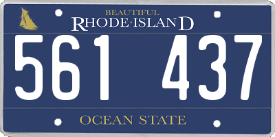 RI license plate 561437