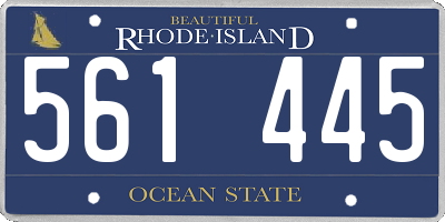RI license plate 561445