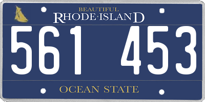 RI license plate 561453