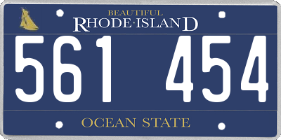 RI license plate 561454