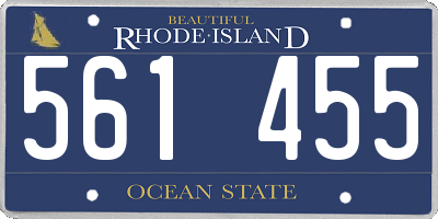 RI license plate 561455