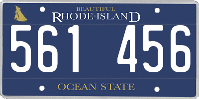 RI license plate 561456