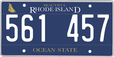 RI license plate 561457