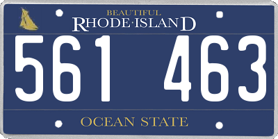 RI license plate 561463