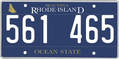 RI license plate 561465
