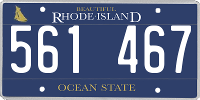 RI license plate 561467