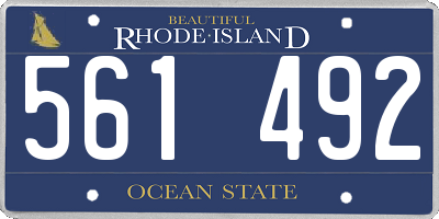 RI license plate 561492