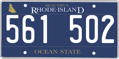 RI license plate 561502
