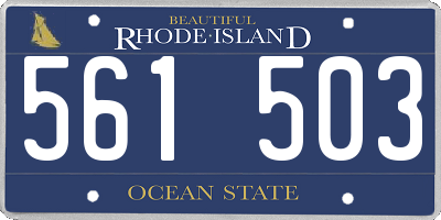 RI license plate 561503