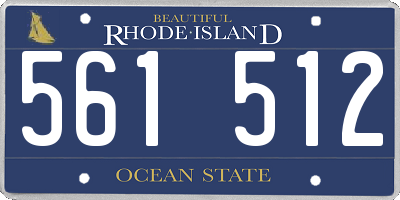 RI license plate 561512