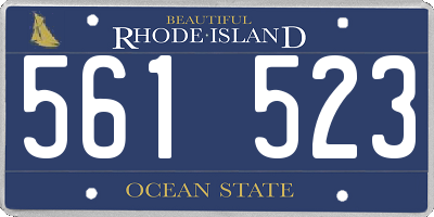 RI license plate 561523