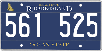 RI license plate 561525