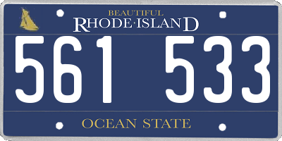 RI license plate 561533
