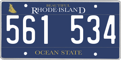 RI license plate 561534
