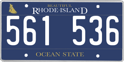 RI license plate 561536