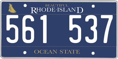 RI license plate 561537