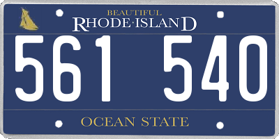 RI license plate 561540