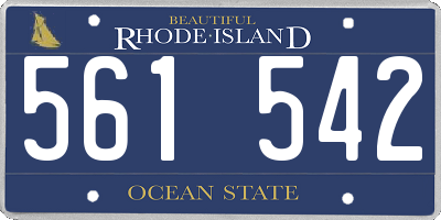 RI license plate 561542
