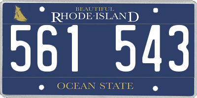 RI license plate 561543