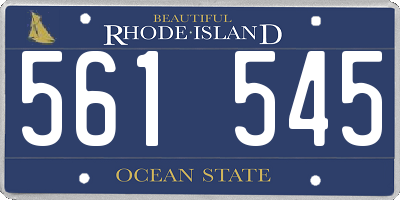 RI license plate 561545