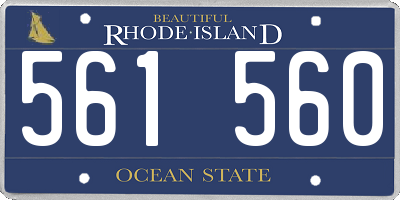 RI license plate 561560
