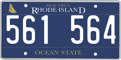 RI license plate 561564