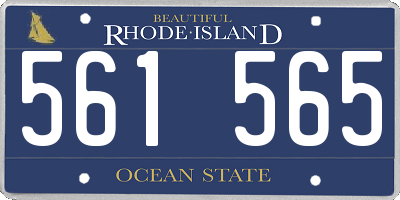 RI license plate 561565