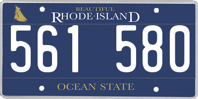 RI license plate 561580